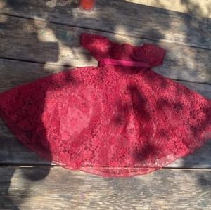 Burgundy floral lace dress Size 2 T